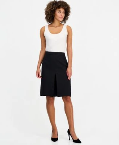 Kasper Womens Pleat Front Crepe A Line Skirt