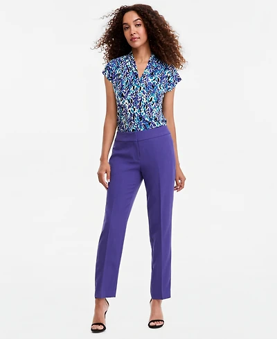 Kasper Women's Ava Straight Leg Crepe Mid-Rise Pants