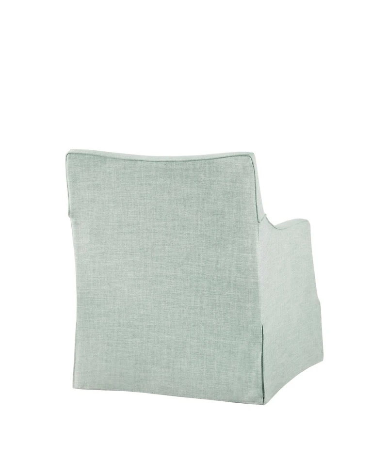 Martha Stewart Collection London 28" Fabric Skirted Swivel Armchair with Lumbar Pillow