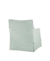 Martha Stewart Collection London 28" Fabric Skirted Swivel Armchair with Lumbar Pillow