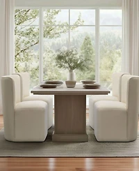 Madison Park Vela 20.25" Upholstered Dining Chair with Casters