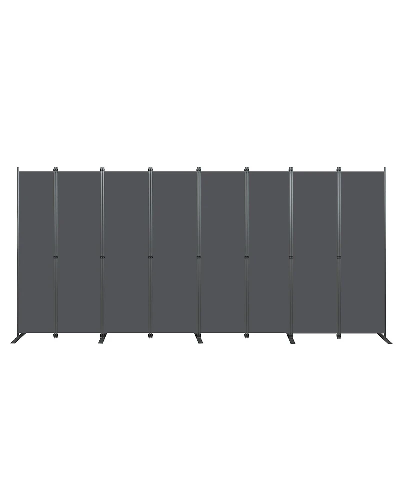 sumyeg 8-Panel Folding Room Divider 159 Inch x 71 Inch Heavy Duty Metal Frame Privacy Screen for Indoor Use