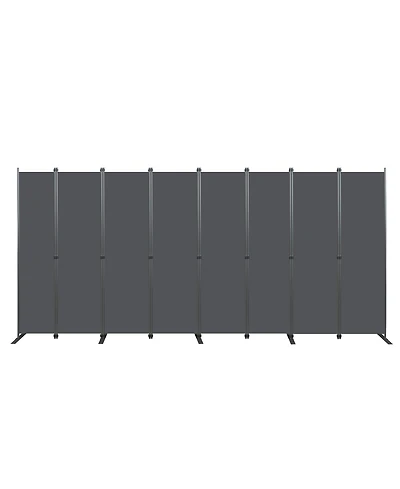 sumyeg 8-Panel Folding Room Divider 159 Inch x 71 Inch Heavy Duty Metal Frame Privacy Screen for Indoor Use