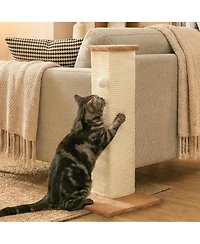 Aronkl Couch Corner Cat Scratcher Sisal Wall Scratch Pad Furniture Protection Plush Base Funnyball Included