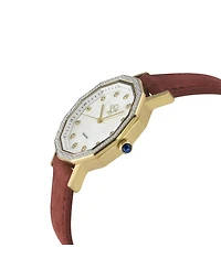 GV2 by Gevril Women's Spello Ii Swiss Quartz Diamond Hand made Italian leather Strap Watch