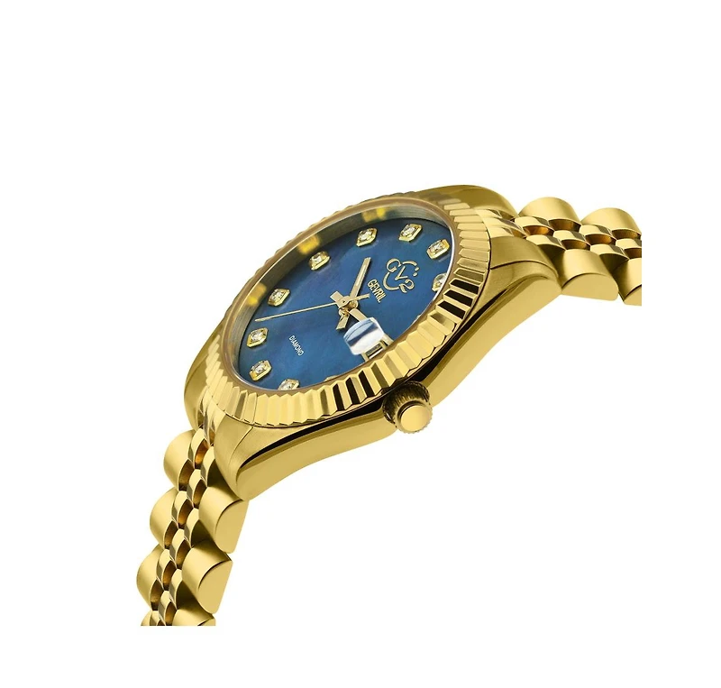 GV2 by Gevril Women's Naples Swiss Quartz Diamond Ip Stainless Steel Bracelet Watch