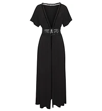 Lascana Women's Crochet Trim Cover up Beach Dress