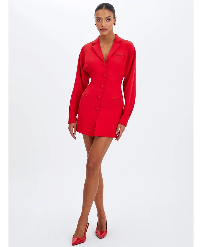 Miss Circle Women's Blythe Cherry Red Batwing Blazer Mini Dress