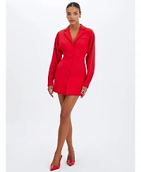 Miss Circle Women's Blythe Cherry Red Batwing Blazer Mini Dress