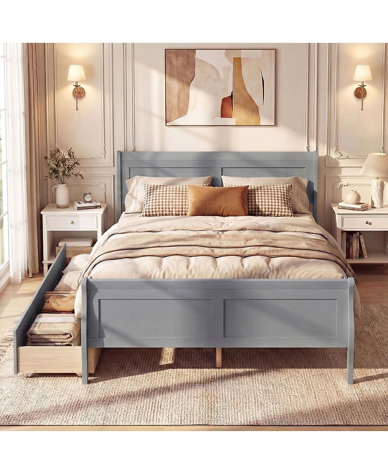 Costway Bed Frame with Storage Drawers