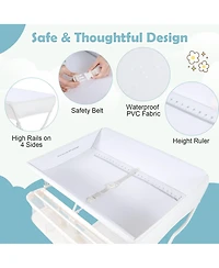 Costway Baby Changing Table Folding Diaper Station Organizer with Storage