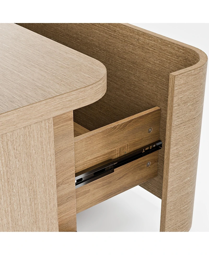 Homsee Wooden 4-Drawer Coffee Table - 55.1"x23.6"x17.3" Modern Storage Center Living Room Organizer Low Profile Accent Table