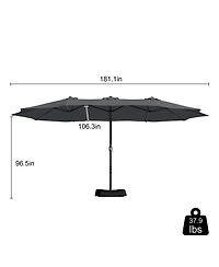 Boyel Living 15 Feet Patio Umbrella with Base Included Outdoor Double-sided Umbrella Extra Large Umbrella for Patio