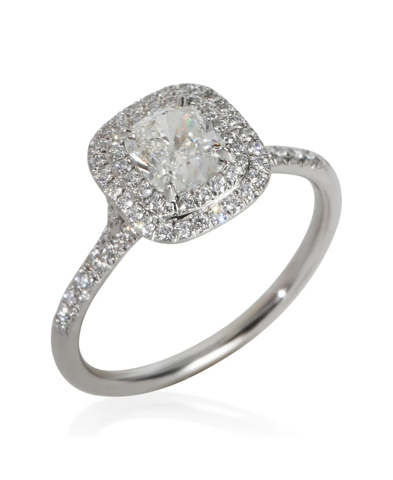 Pre-Owned Tiffany & Co 1.07 ct Cushion Diamond Soleste Double Halo Engagement Ring