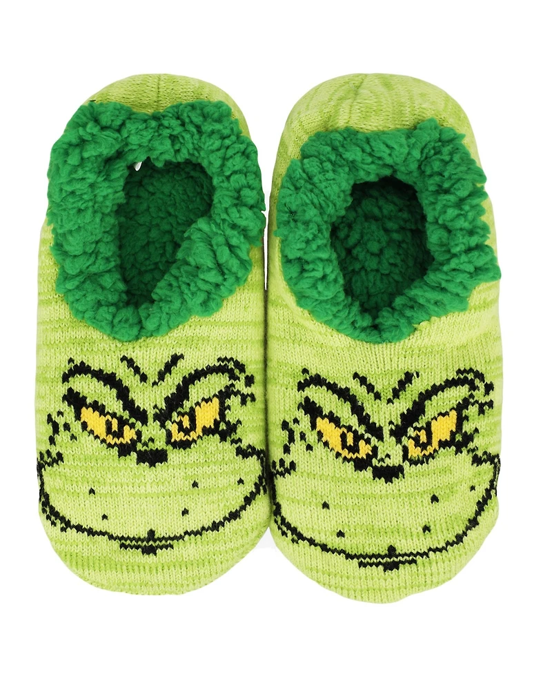 The Grinch Women's Big Face Knit Slipper Sock