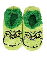 The Grinch Women's Big Face Knit Slipper Sock