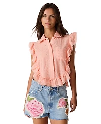 Steve Madden Women's Adeline Collared Neck Top