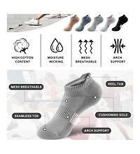Gallery Seven Women's Ankle Socks 5-Pairs Cushioned and Breathable for Running Casual Wear