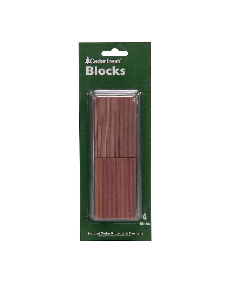 Household Essentials Cedar Fresh Cedar Blocks, 4 Pack, Solid Redwood Cedar