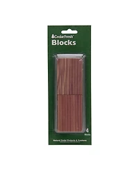 Household Essentials Cedar Fresh Cedar Blocks, 4 Pack, Solid Redwood Cedar
