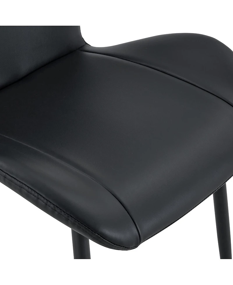 Streamdale Furniture Set of 4 Pu Dining Chairs with Integrated Handle and Metal Frame