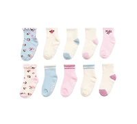 Rainbow Sugar Biz & Bean Toddler Boys' and Girls' 2T-4T Grippers Socks, 10-Pack