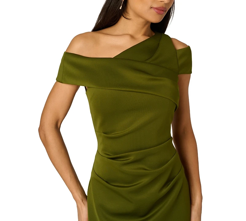Adrianna Papell Women's Asymmetrical Ruched Gown