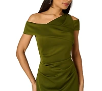 Adrianna Papell Women's Asymmetrical Ruched Gown