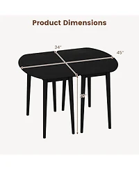 Slickblue Expandable Oval Dining Table Set Seats 4-6 Half Round Design