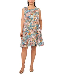 Msk Plus Crewneck Sleeveless Shift Dress