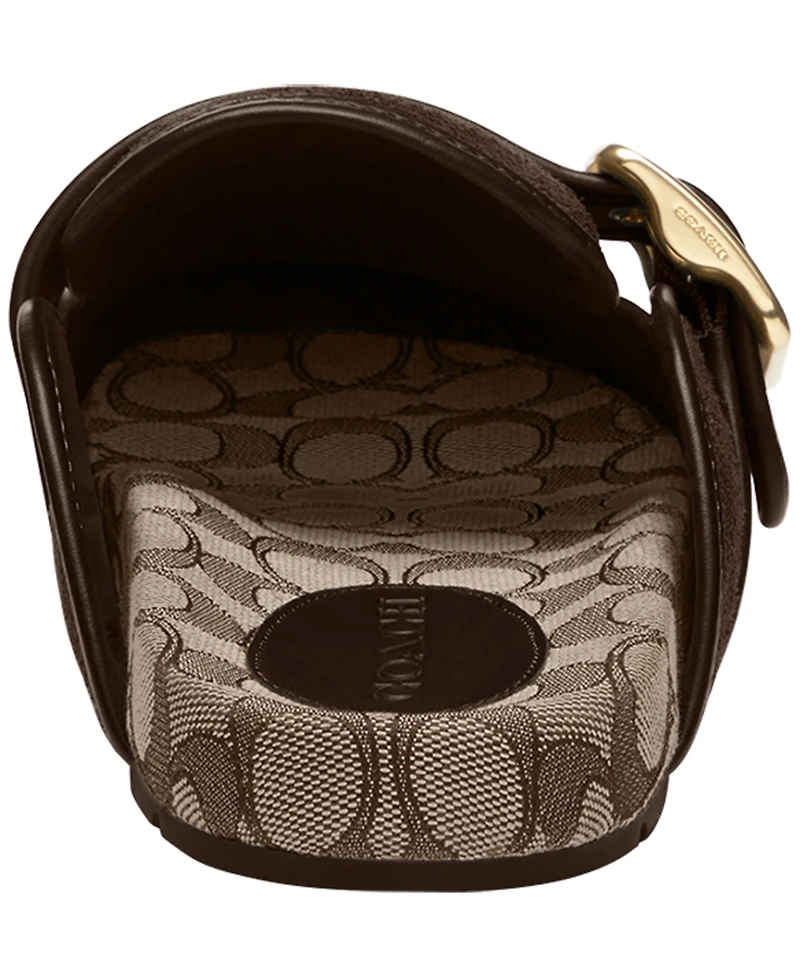 Coach Women's Signature Jacquard Round Toe Archival Buckle Clogs