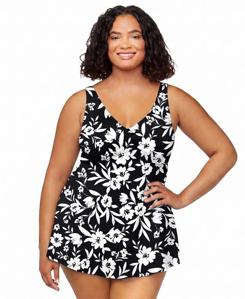 Island Escape Plus Magnolia Underwire Swim Dress, Macy's Exclusive