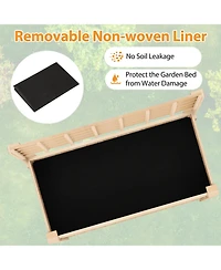 Sugift Raised Garden Bed With Trellis Wooden Elevated Planter Box With Legs