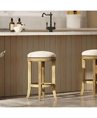 Clihome 1Piece Counter Height Swivel Bar Stool Backless Wooden