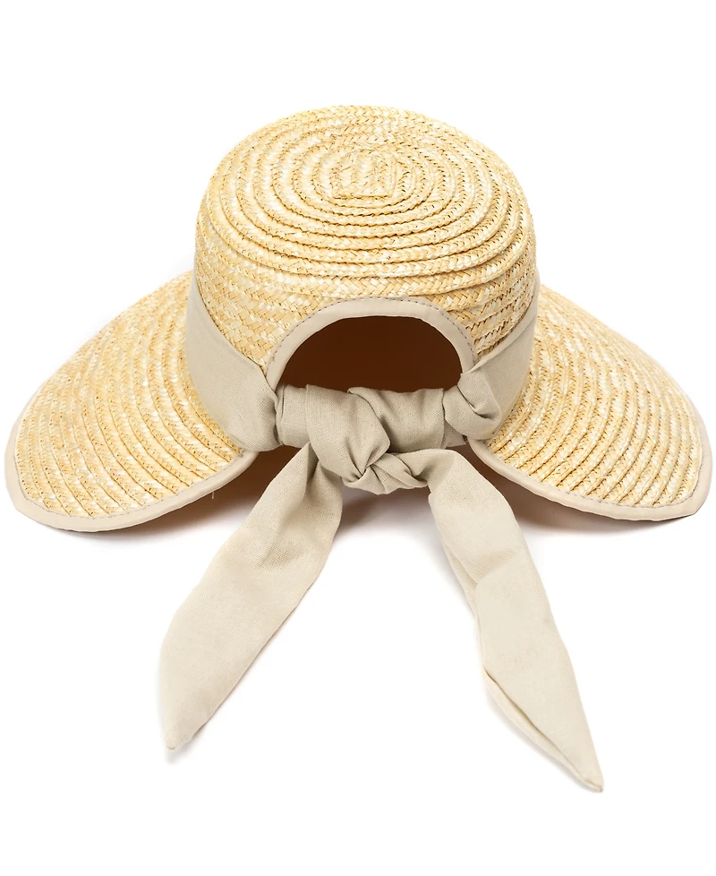 Bcbg Wheatstraw Face Framer Linen Tie Hat