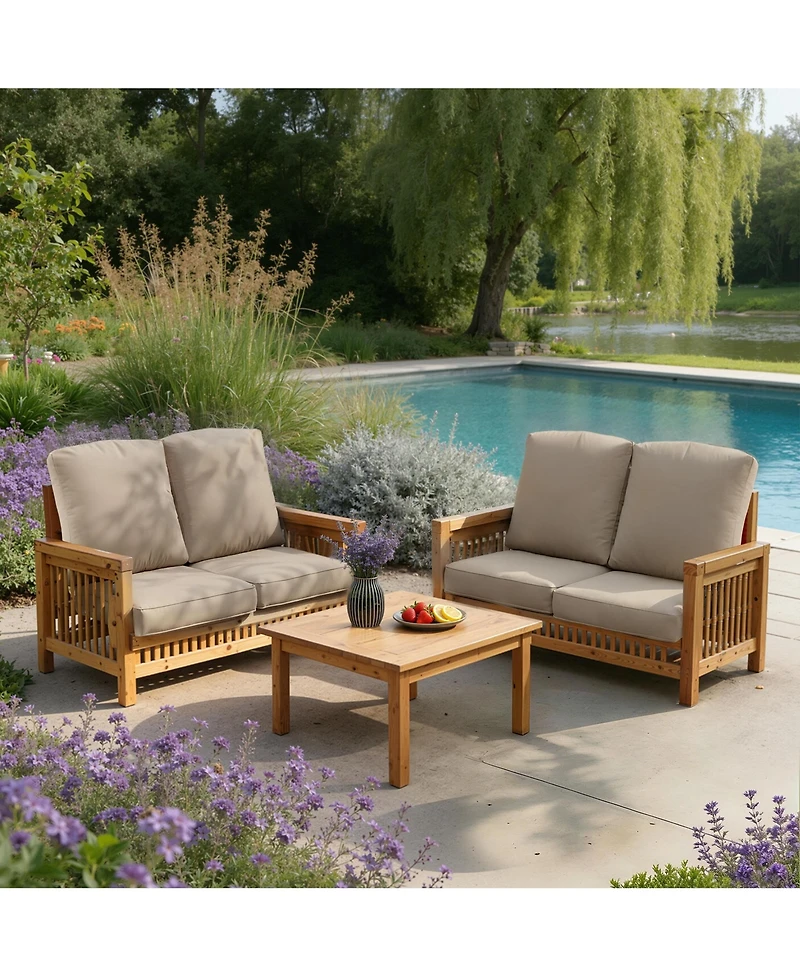Pellebant 22 x 21 3.5 inches Patio Premium Fabric Outdoor Seat Cushions Set (Seat and Back)