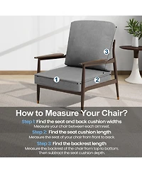 Pellebant 22 x 21 x 3.5 inches Patio Premium Fabric Outdoor Seat Cushions Set (Seat and Back)