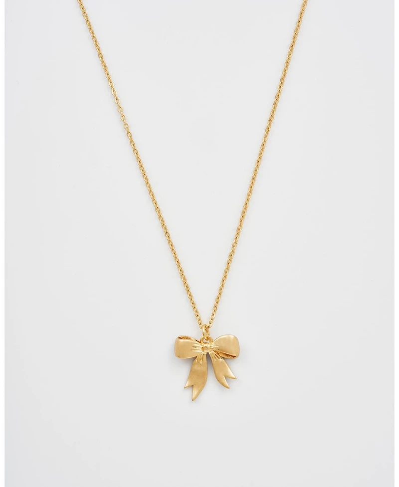 Fable England Forget Me Not Bow Pendant Necklace