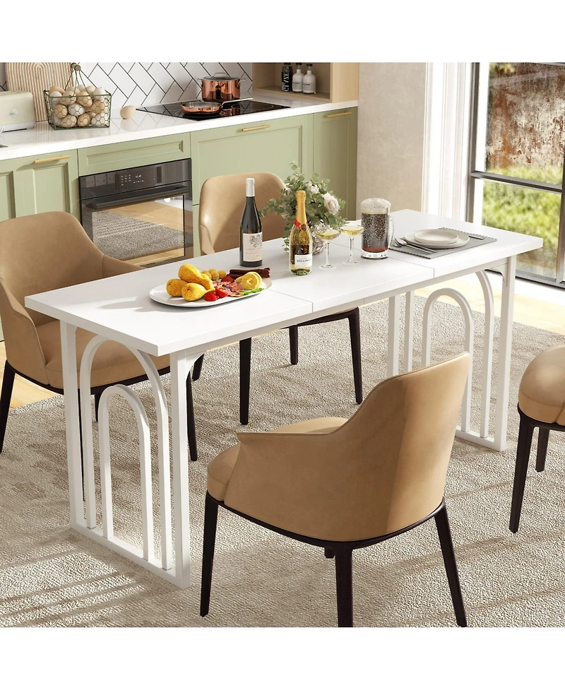 Slickblue 63 Inch Kitchen Dining Table for 6-8 Rectangular Farmhouse