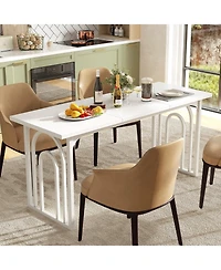 Slickblue 63 Inch Kitchen Dining Table for 6-8 Rectangular Farmhouse