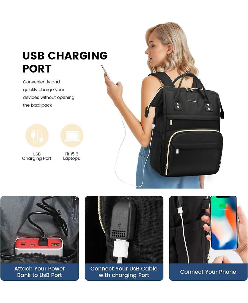 Lovevook Laptop Backpack Women, 15.6 Inch Work Backpack Woman for Teacher Nurse Bags, Computer College Backpack Purse