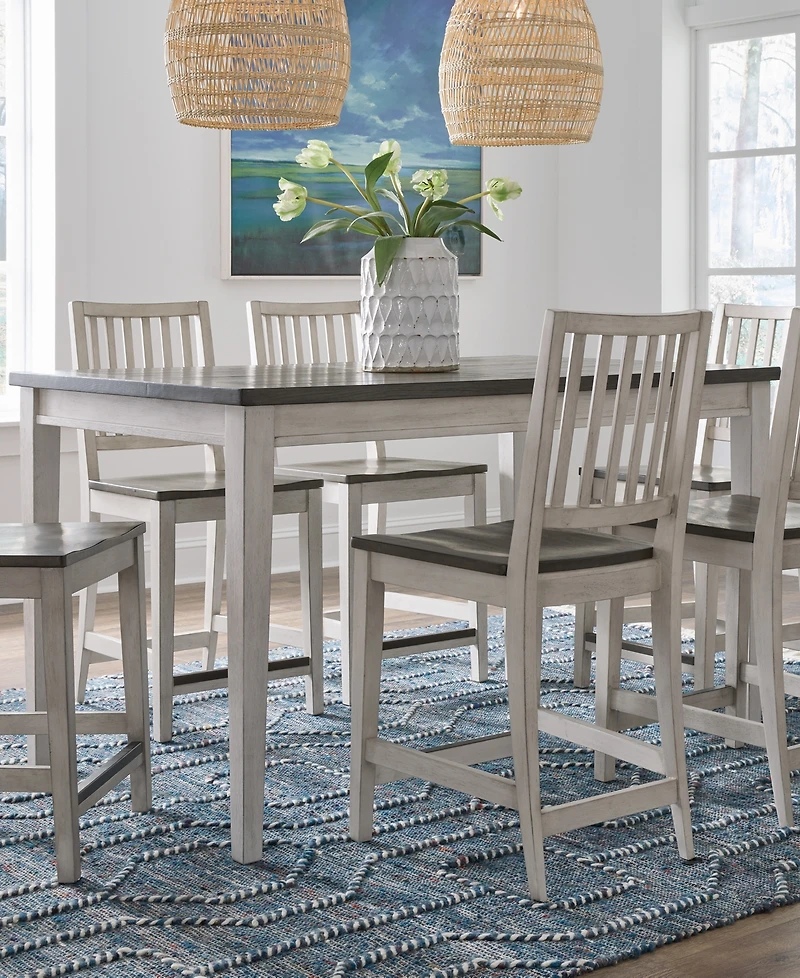 Dawnwood 9-Piece Wood Counter Height Dining Table and Side Chair Set
