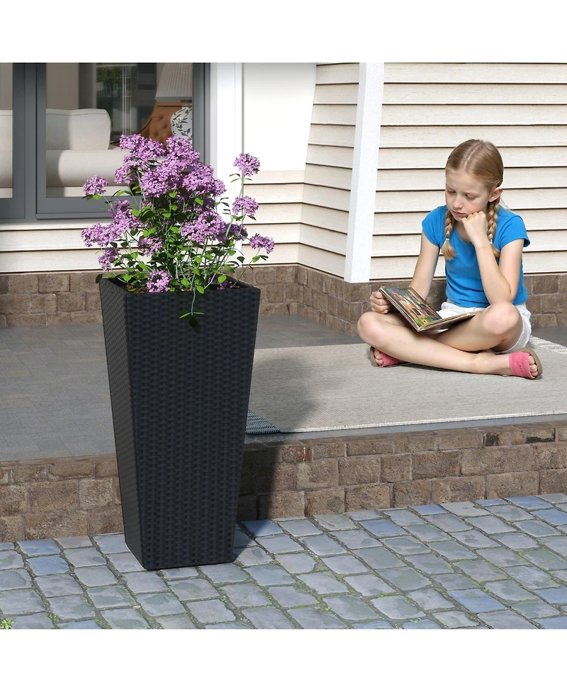 Sugift Set of 2 30 Inch Tall Flower Pot with Open-ended Base