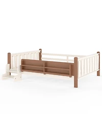 Streamdale Furniture Solid Wood Floor Bed with Storage Bookcases and Stairs