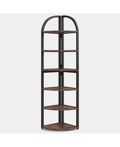 Slickblue Corner Bookcase for Living Room Bedroom and Small Space