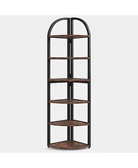 Slickblue Corner Bookcase for Living Room Bedroom and Small Space
