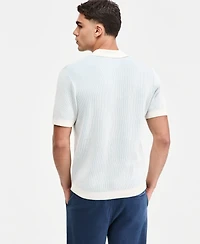 Sun + Stone Men's Plaited Short-Sleeve Camp Shirt, Macy's Exclusive