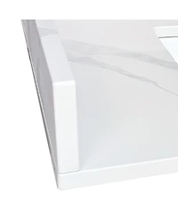 Sillysis Double Sink Quartz Bathroom Vanity Top with Undermount Sinks, Carrara Marble Look, 4" Backsplash, Stain and Heat Resistant