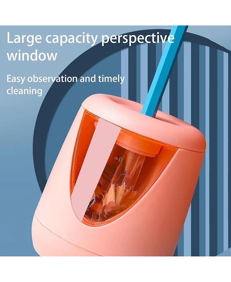Htutwoo Electric Pencil Sharpeners Stationery, Super Fast Sharpening with Shavings Box for 6-8mm Pencils, Battery Powered