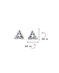 Bling Jewelry Ancient Small Celtic Irish Infinity Symbol Love Knot Trinity Stud Earrings Oxidized Sterling Silver